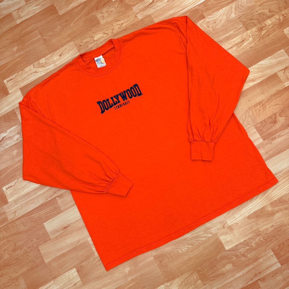 Dollywood Tennessee Long Sleeve Shirt Mens XXL Orange Gildan Dolly Partonn Tee